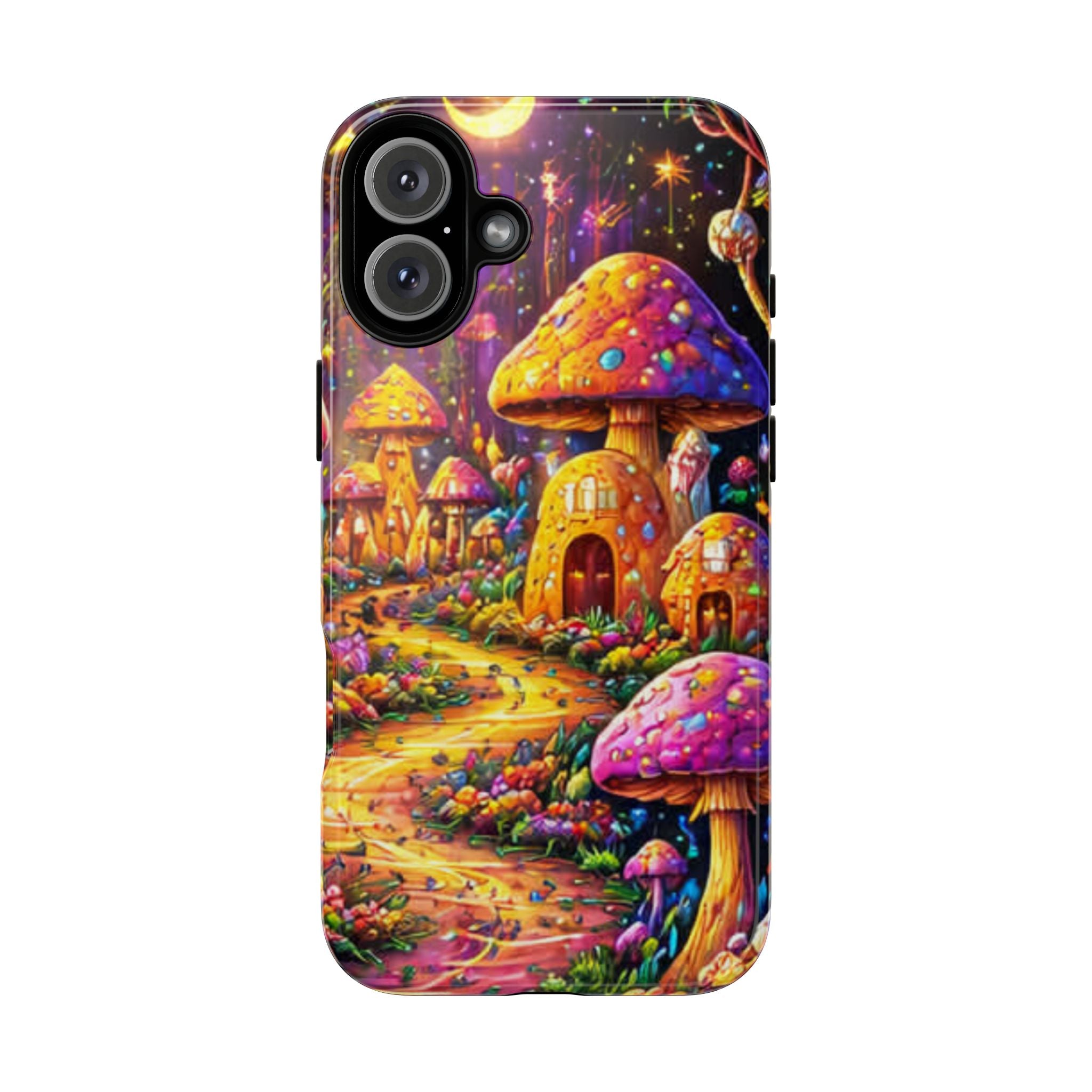 Mushroom Village Phone Case — Colorful Fantasy Tough Case