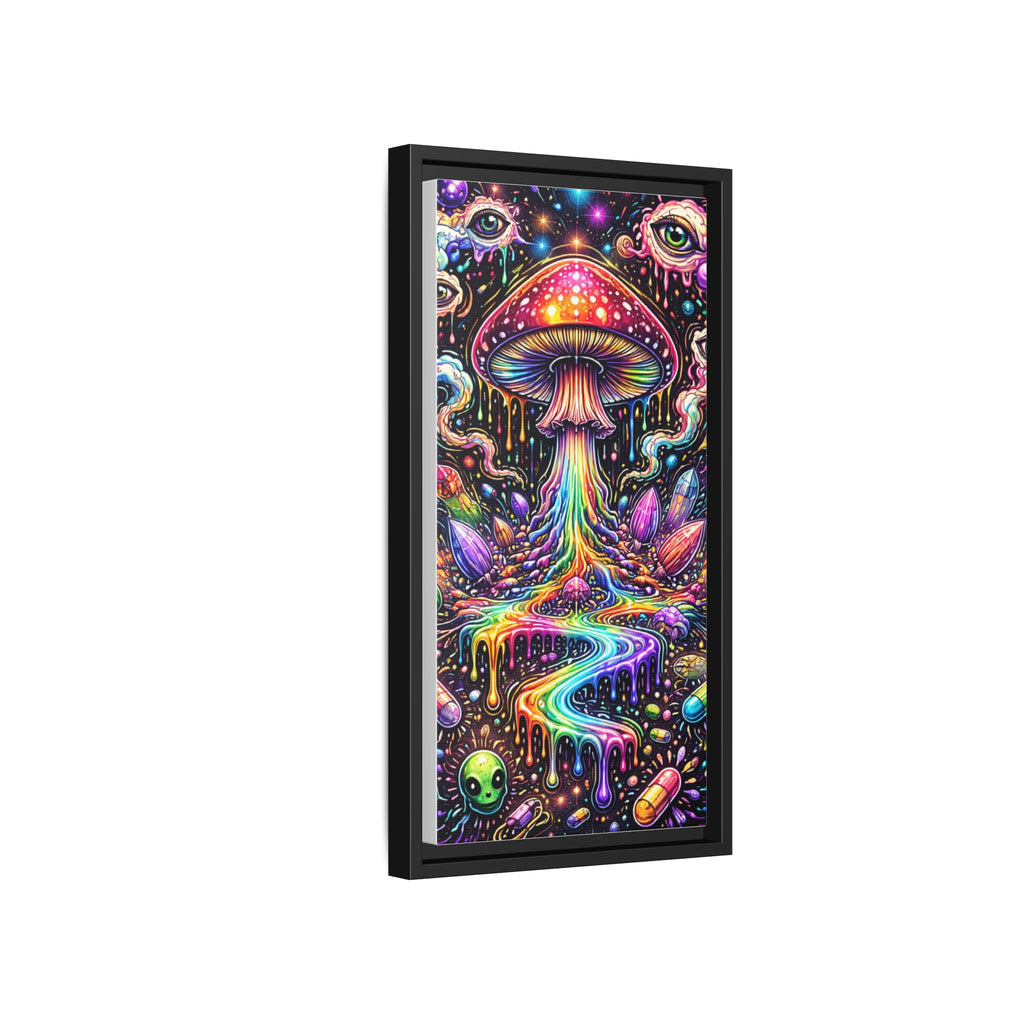 Psychedelic Mushroom Rainbow Canvas (Framed Matte)