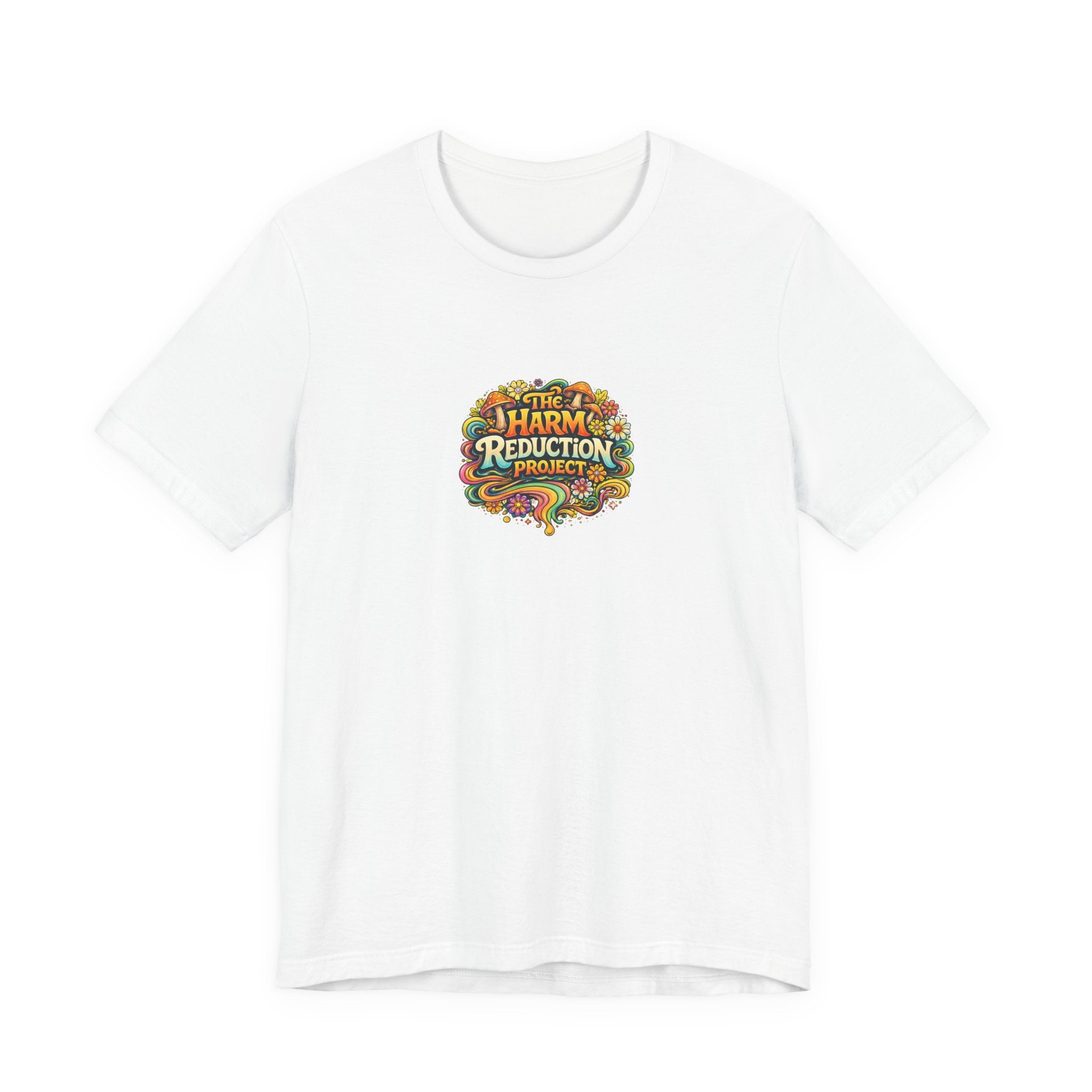 Psychedelic Mushroom Tee - 'Harm Reduction Project' Graphic T-Shirt