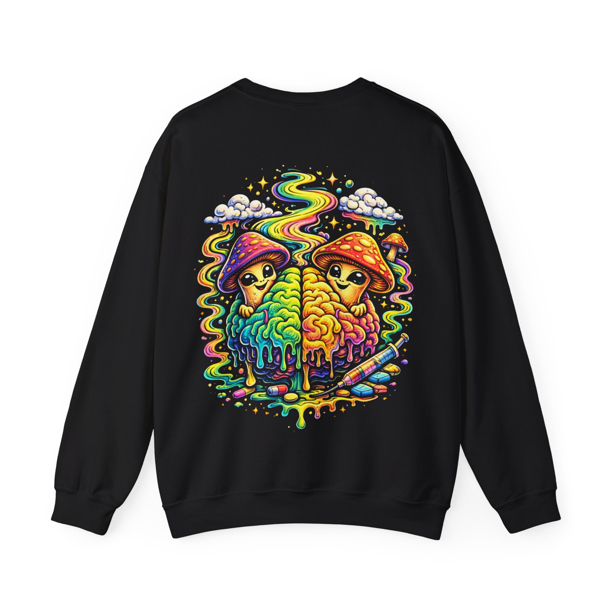 Psychedelic Mushroom Brain Sweatshirt — Harm Reduction Project Graphic Crewneck