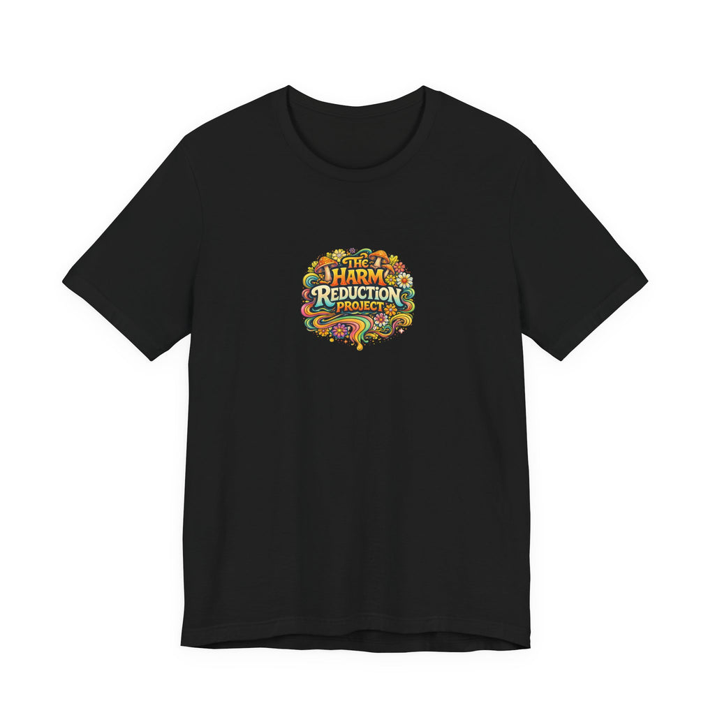 Psychedelic Mushroom Tee - 'Harm Reduction Project' Graphic T-Shirt
