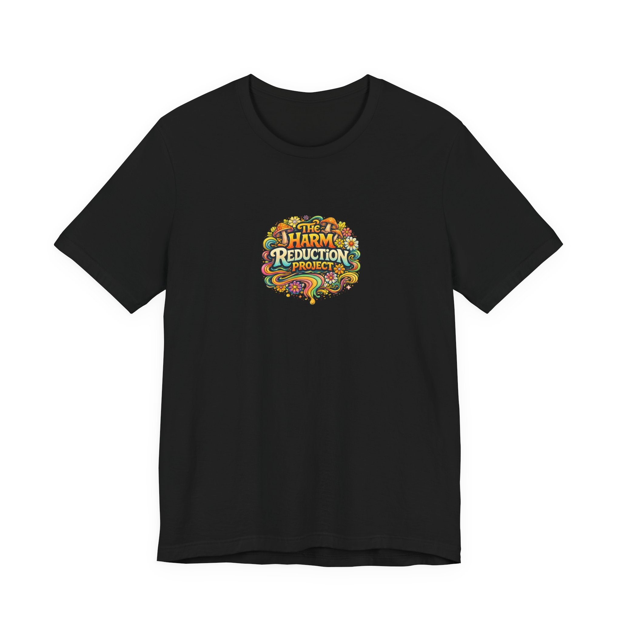 Psychedelic Mushroom Tee - 'Harm Reduction Project' Graphic T-Shirt